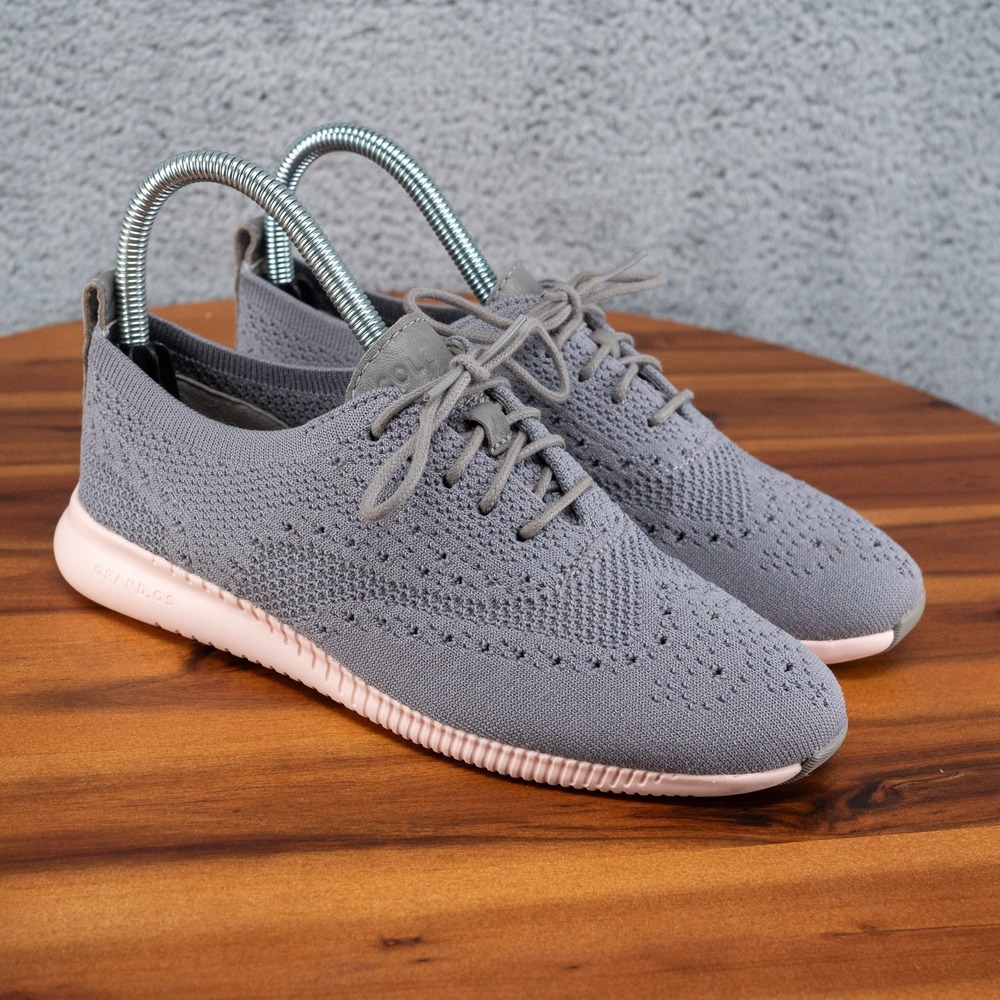 Cole Haan 2.ZERØGRAND Wingtip Oxford Shoes Womens Size 6 B Gray Woven W11512